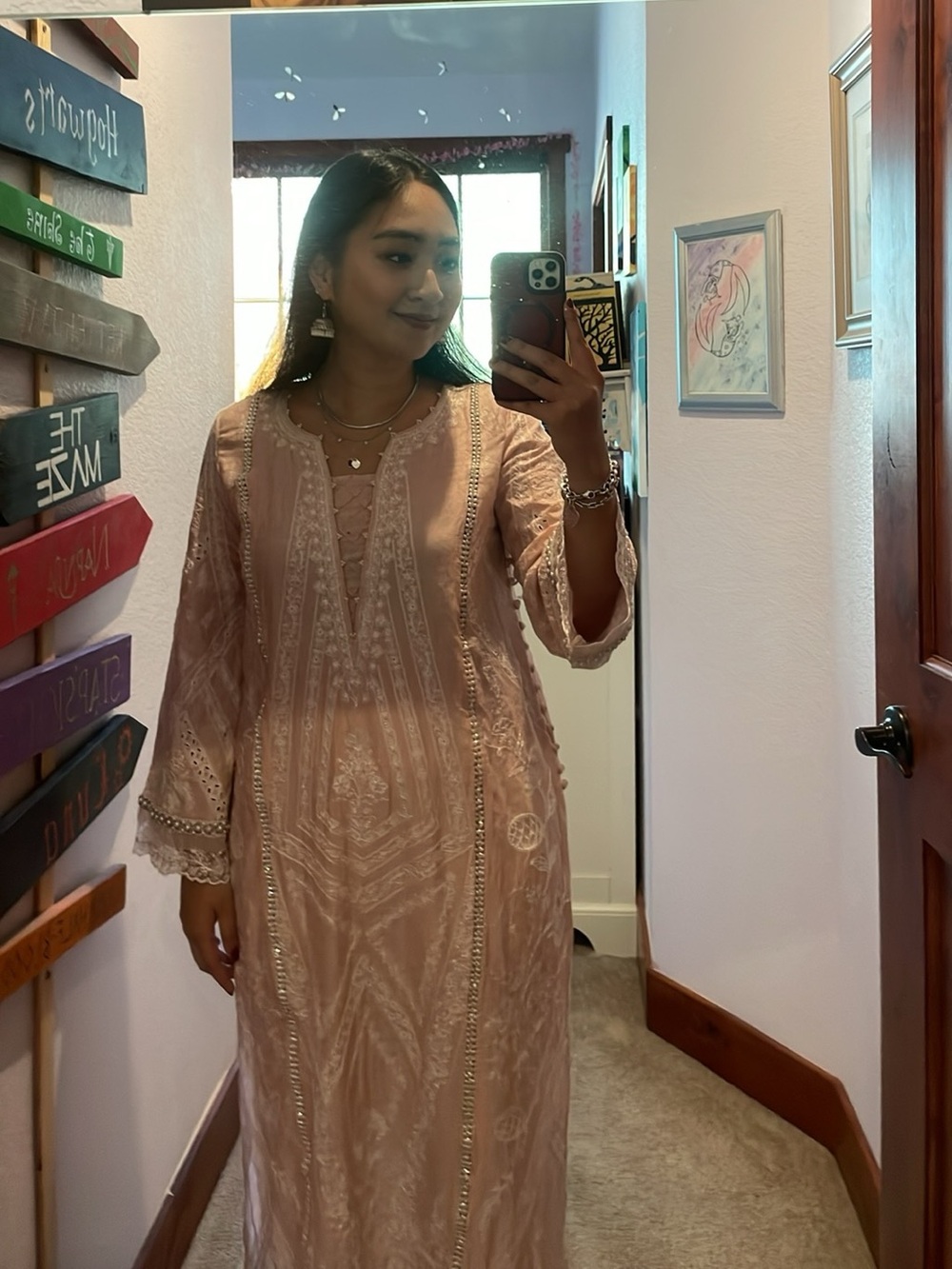 Maria b Embroidered Dusty Pink suit